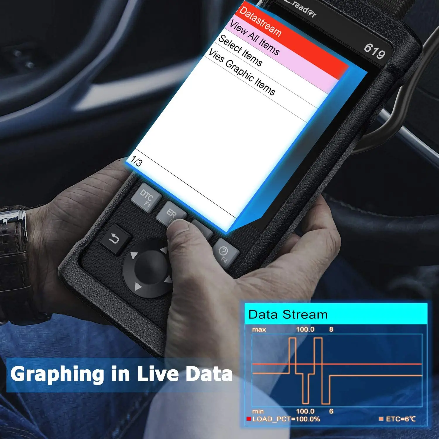 Запуск CR619 OBD2 автомобильный диагностический инструмент двигателя