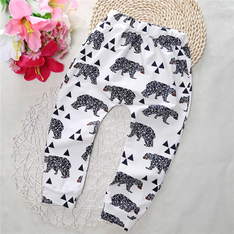 

Childrenswear 2019 Spring And Autumn INS Crawler Children Cartoon Modal Trousers Children Harem Pants