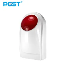 Pgst sirene sem fio indoor piscando alarme sensor para 433mhz sistema de alarme segurança em casa conectar com controle remoto