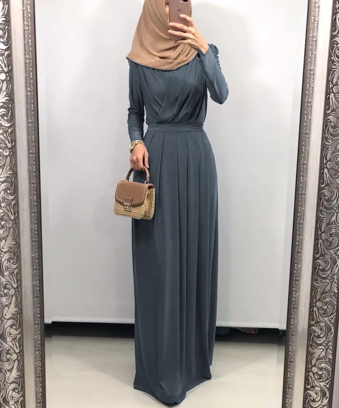 Взрывная Абая для мусульман, Дубай Гладкий минималистичный Элегантный Женская одежда 2019 хиджаб исламский для женщин с длинным рукавом