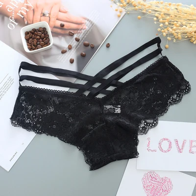 color 3 1/2 шт, сексуальные трусики для женщин, кружевное хлопковое нижнее белье, трусики-брифы с перекрестными ремешками, сексуальное женское белье, стринги, трусики, трусы - Цвет: color 3