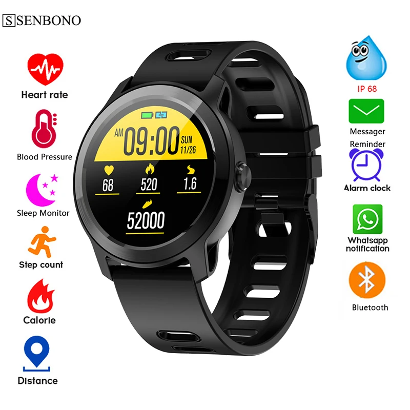 SENBONO S08 Plus Смарт часы IP68 водонепроницаемые электронные мужские и женские