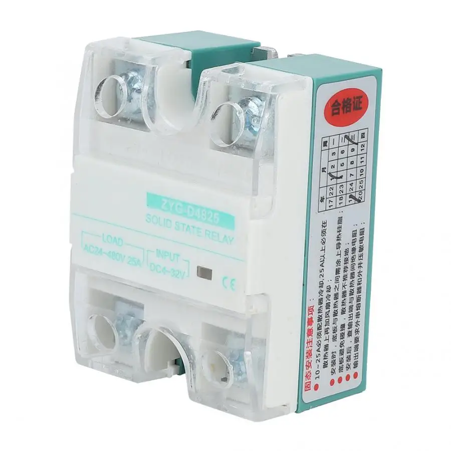 ZYG-D4825 DC-Однофазное реле твердотельное реле 4~ 32V 24~ 480V 25A для регулировки цепи