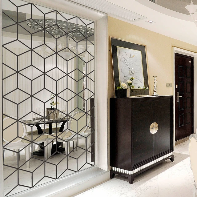 Miroir autocollant de maison en acrylique, forme carrée, durable, décor de  salon, miroir de maison - AliExpress