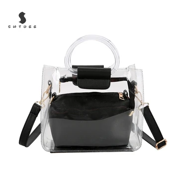 

New 2019 Fashion Women Messenger Bag Jelly Handbag Casual Wild Shoulder Bag Transparent Bag For Travle