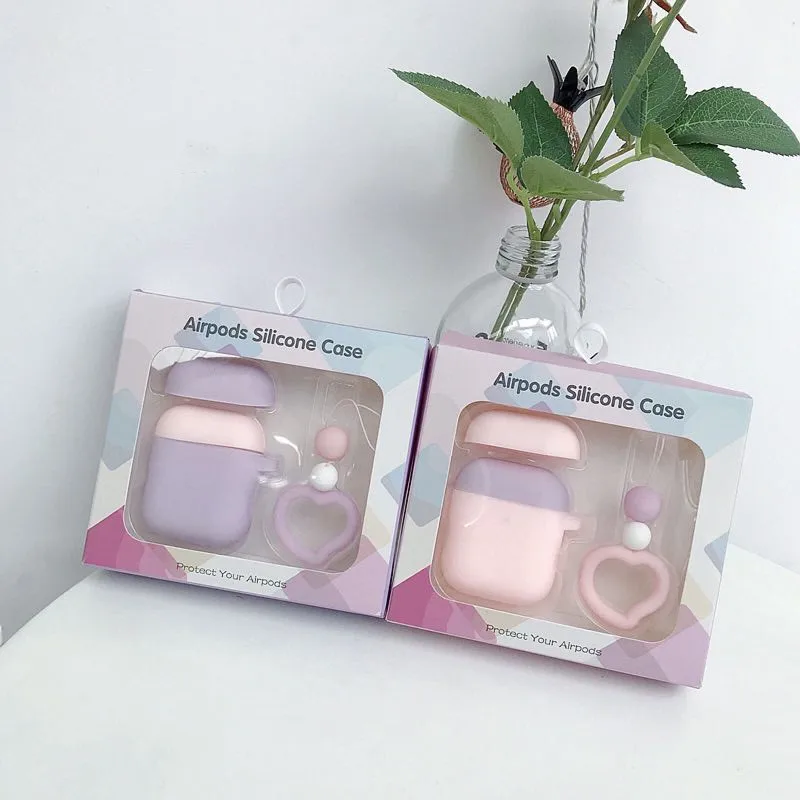 Популярный розовый чехол для брелка наушников Airpods 1/2 сумки аксессуары iPhone
