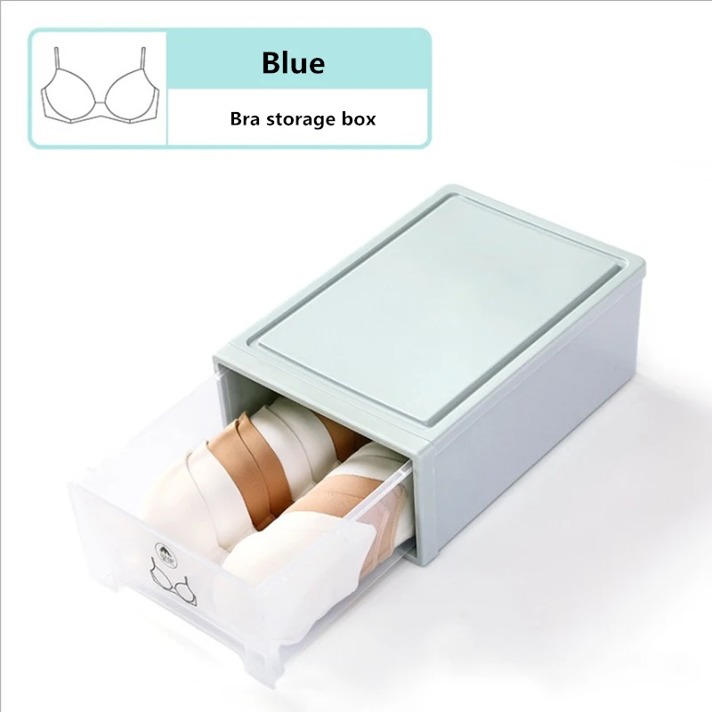 Blue bra Коробка для хранения, носки, бюстгальтер, нижнее белье, коробка для хранения, отдельная шкатулка с отделкой, тканевые органайзеры для отделки - Цвет: Blue bra