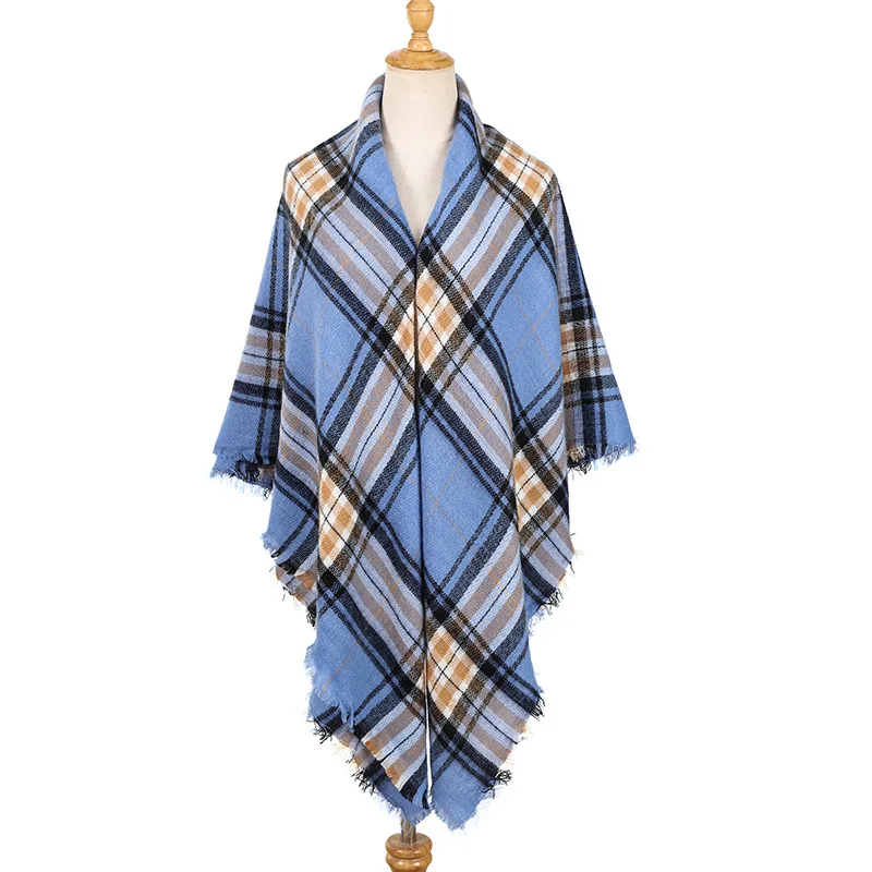 

2020 autumn and winter new color double-sided plaid scarf thickened warmth fashion all-match British style scarf shawl