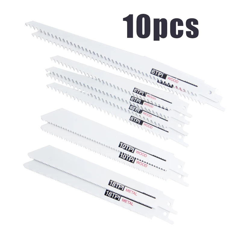 

10pcs HCS Reciprocating Multi Saw Cutter Blades Set For Metal Wood Cutting 2019