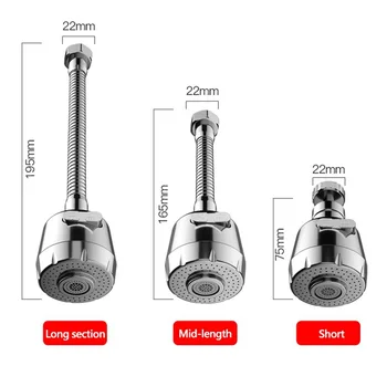 

360 Degree Swivel Kitchen Faucet Aerator Bubbler Adjustable Dual Mode Sprayer Filter Diffuser Water Saving Nozzle Fauc Connector