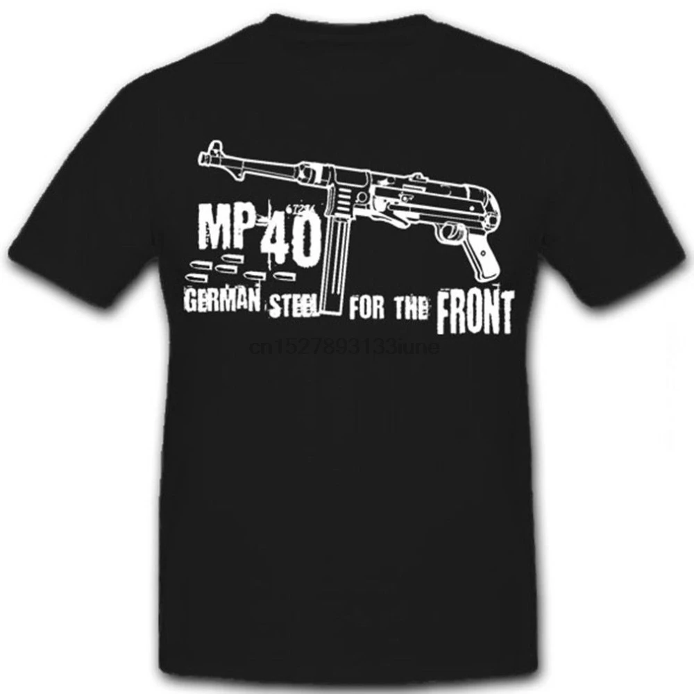 Mp40 German Steel Mp 40 Submachine Gun Vintage Men And Woman T Shirt Summer Clothing Round Collar Any Logo Size Printed |