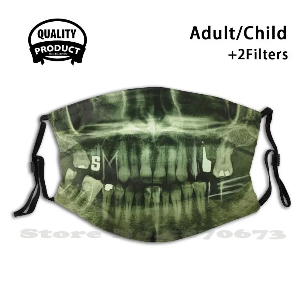 Smile Fashion Mouth Masks Filter Adult Kids Face Mask Bones Halloween Skull Dark Tooth Teeth Black X Ray Horror Creepy | Аксессуары для