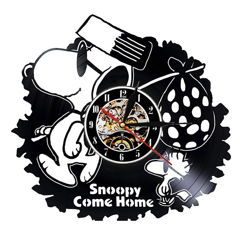Snoopy виниловые настенные часы современный дизайн милый мультфильм 3D наклейки винтажные виниловые часы дети спальня стены домашние декоративные часы - Цвет: 8