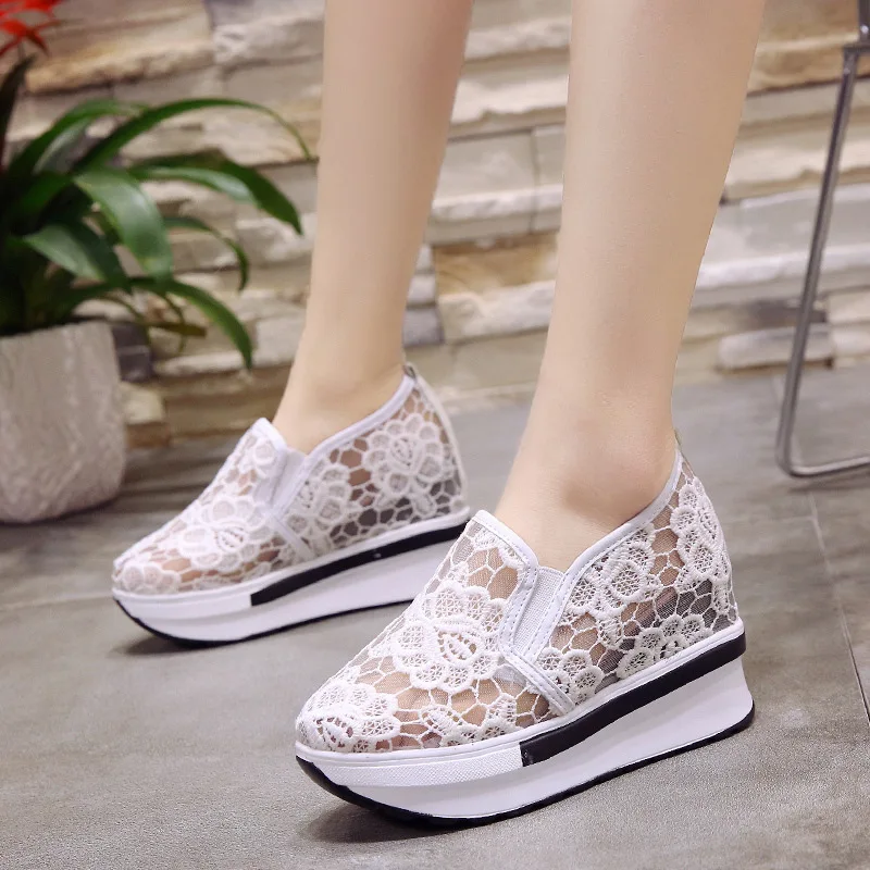 

Shoes Women's Wire Screen Elevator Versatile Korean-style MacBook Bud Summer Yarn Flat Top Shoes Women's Foot Covering round-Toe