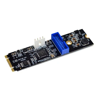

HOT-M.2 NGFF NVME to USB 3.0 19Pin Header Convert Card NGFF to 2 Port USB3.0 Expansion Card Transfer Adapter IDE 4PIN Power Supp
