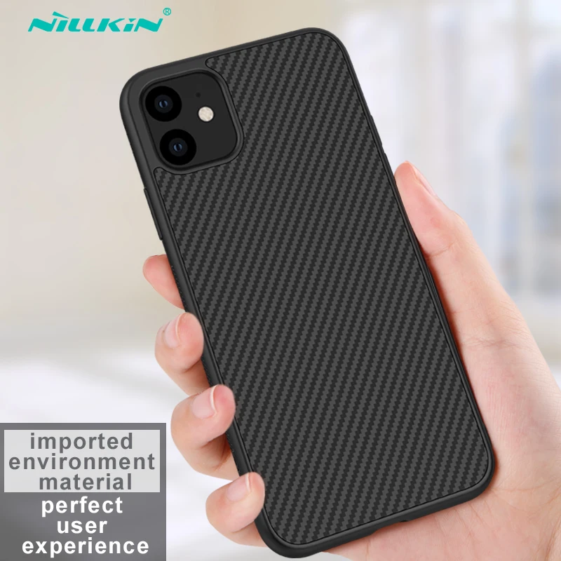 Черный Чехол Nillkin для iPhone 11, чехол из синтетического волокна для сотового телефона, Роскошный Жесткий Чехол - Цвет: Черный