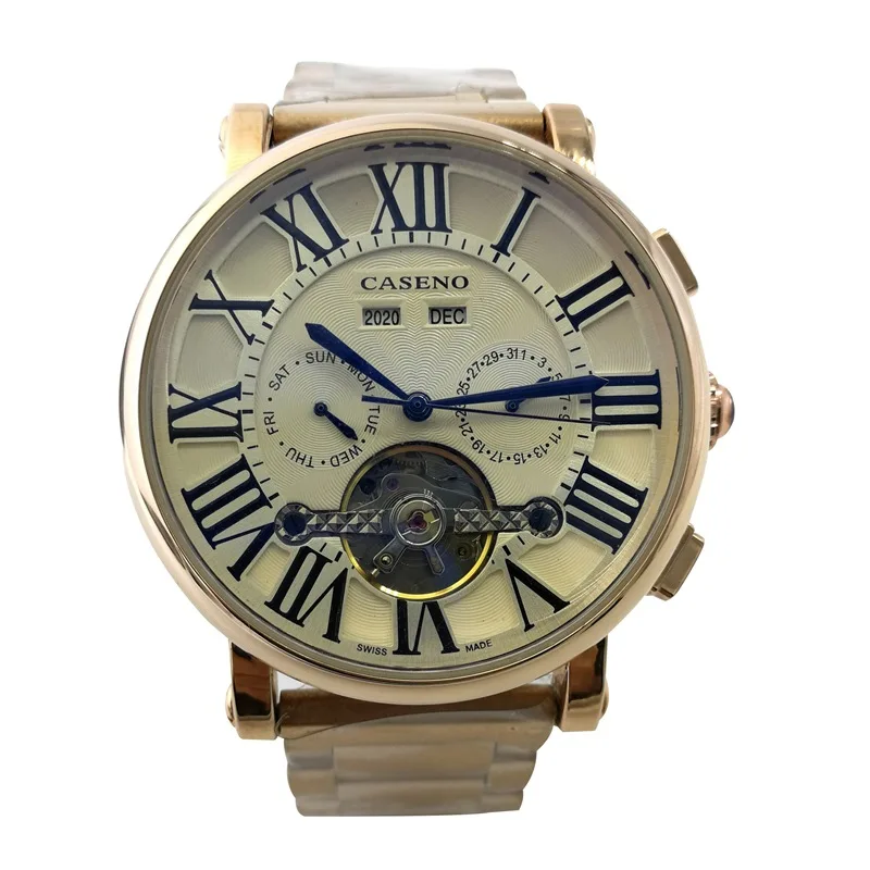 

European and American Style Business Simple Atmospheric Man Fully Automatic Tourbillon Mechanical Watch Perpetual Calendar