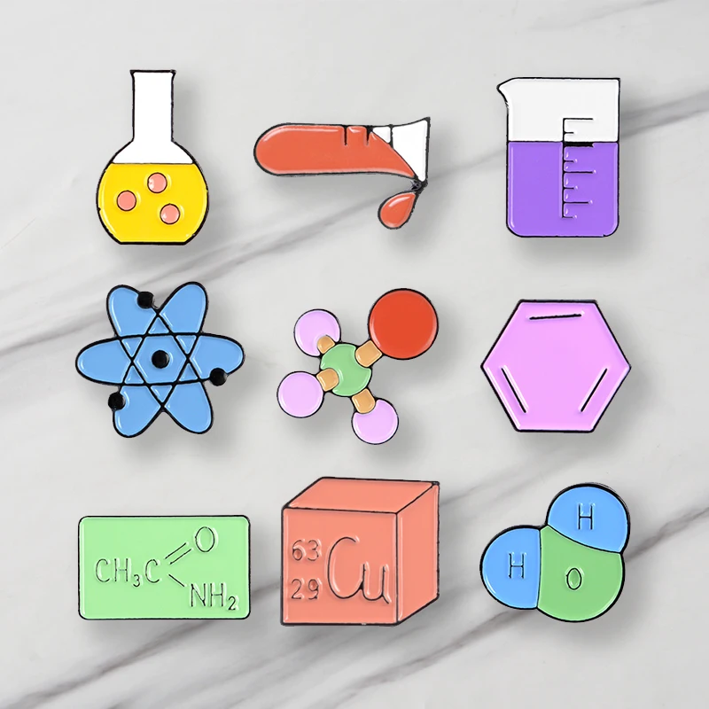 Chemical Experiment Equipment Enamel Brooches Multicolored Pins Denim Clothes Bag Jewelry Gift For Students | Украшения и