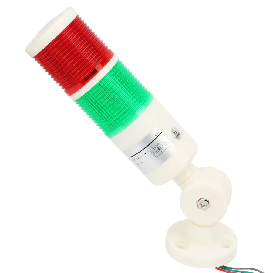 DC24V Industrial CNC Machine Warning Light Red Green Double Layer LED Indicator Flashing Alarm Signal Lamp Foldable Base | Лампы и