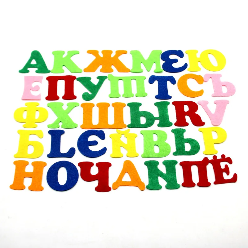 TN 33pcs Russian Letters Felt Alphabet Learnig For Early Childhood Education Kids Nonwoven Alphabet Teaching Handwork Craft Vilt