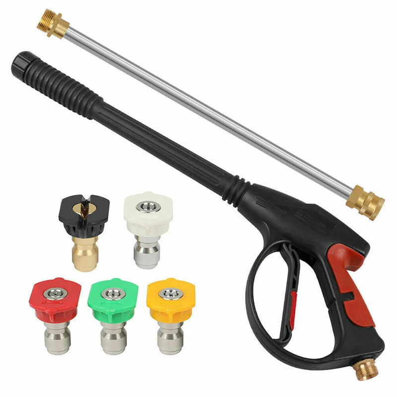 

Set 4000psi Turbo Nozzle Extension Bars Gaskets Car Power High Pressure Washer Pistol Wand Lance Spray Tips Tool Parts