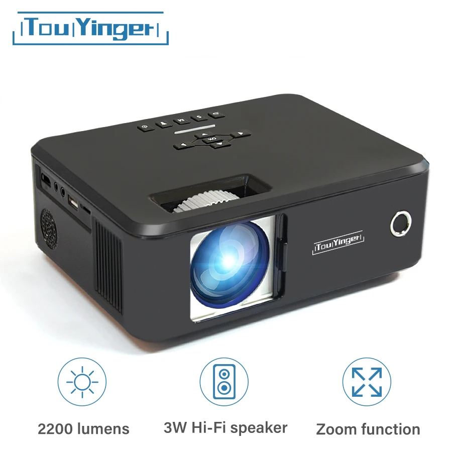 Touyinger X20 2200 люмен мини-проектор suport full hd видео портативный домашний кинотеатр Кино ТВ Smart 3D проектор