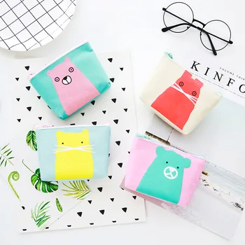 

2020 Korean Style Zipper Key Case New Small Animal Coin Purse Unisex Cartoon Small Wallet Mini Money Bag