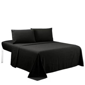 

Bedding Set Black King Size Bed Linen Flat Sheet Adult Sheet Sets Solid Color Single/Twin Bed Set Comforter Set Queen