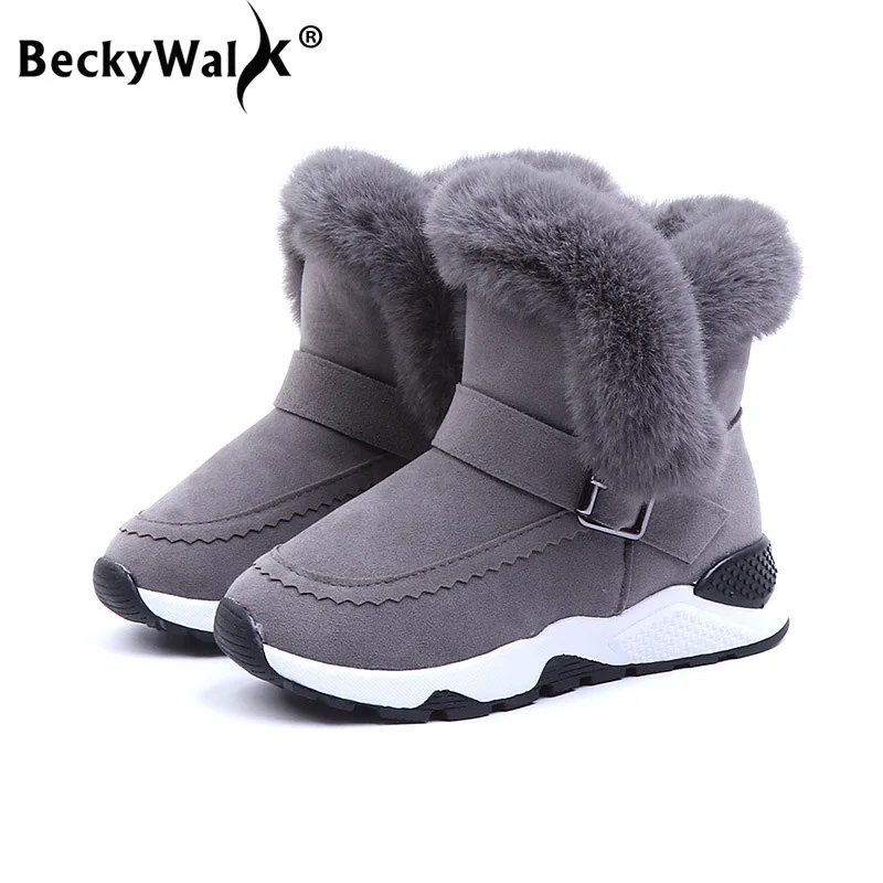 Kids Snow Boots New Winter Child Shoes Girls& Boys Short Boots Plush Warm Fashion Faux Fur Children Boots Size 26-36 CSH902