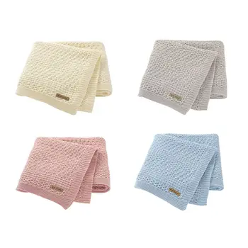 

100x 80cm Baby Blanket Knitted Newborn Warm Swaddle Wrap Sleepsack Bath Towel A2UB