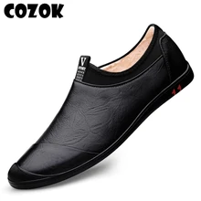

Fashion Men's Popular Casual Flat Shoes Outdoor Soft Soled Travel Sneakers Vogue Leather Men Business Non Slip Breathable Shoes