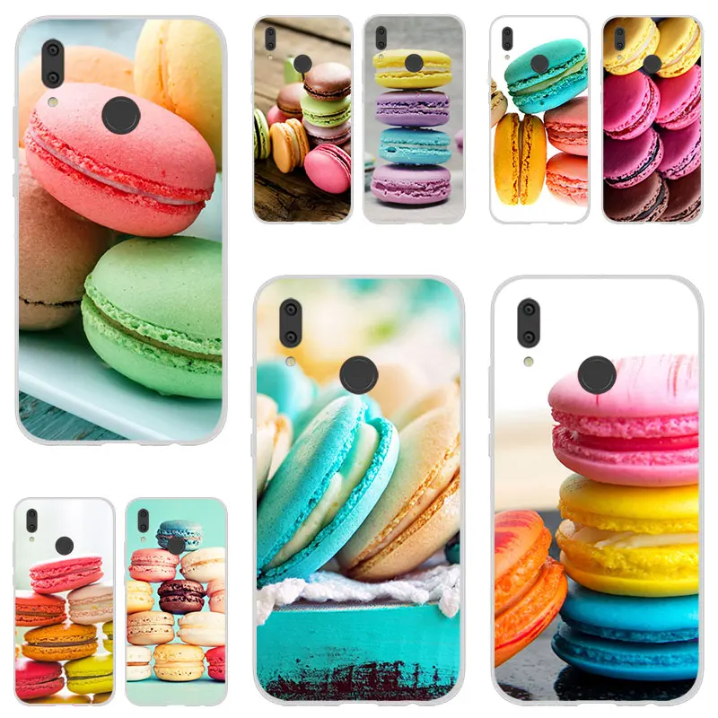 TPU Back Cover For Huawei Y3 Y5 Y6 Y7 2017 II Pro Silicone French shortbread Macaron Case Prime 2018 Y9 2019 |