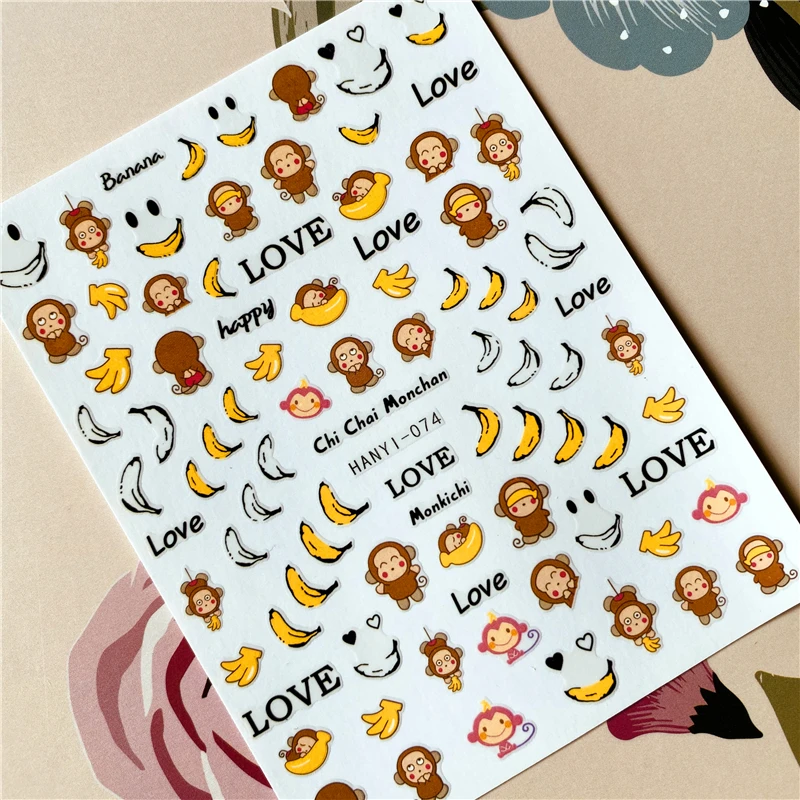 HANYI-075-284 Love Kiss Red heart Red lips3D наклейка для ногтей Наклейка для ногтей инструмент для украшения ногтей украшение для ногтей - Цвет: HANYI-074