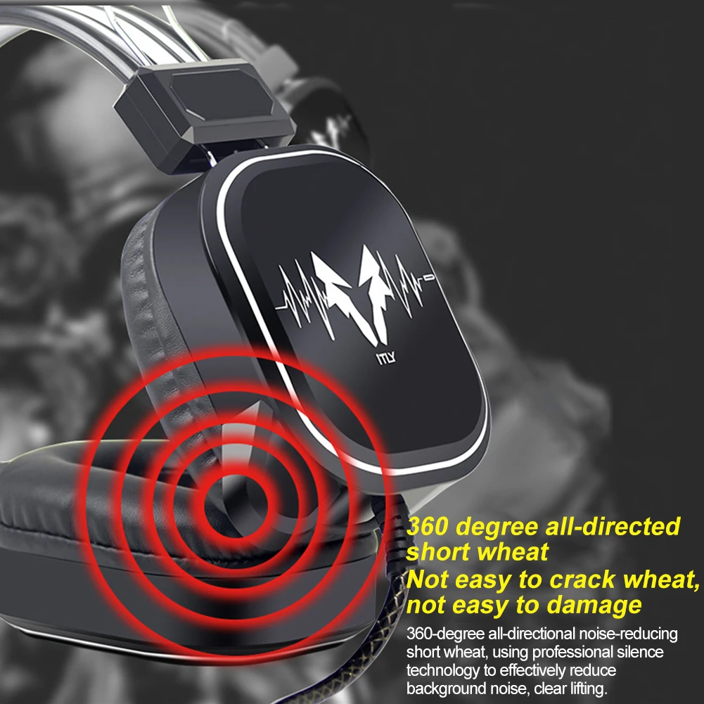 DS-100 USB Проводная Мода с микрофоном 7,1 звук канала музыка комфорт регулируемое освещение рабочего стола над ухом игровые наушники