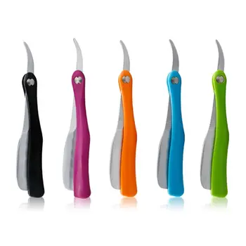 

Candy-colored Handle Feather Folding Shaver Holder Manual Beard Haircut Razor 667D