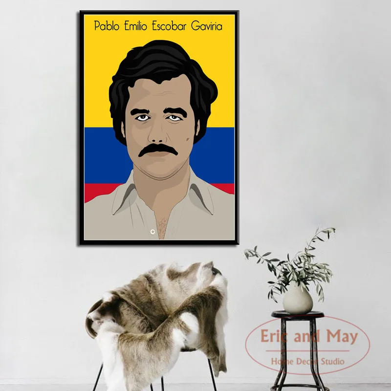 Pablo Escobar Горячая знаменитая художественная живопись Винтаж Холст плакат