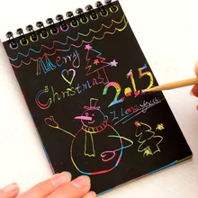 4 шт., новинка, книга для рисования, сделай сам, для рисования граффити Волшебная нота, эскиз, черный картон, книги, детские игрушки, школьные принадлежности