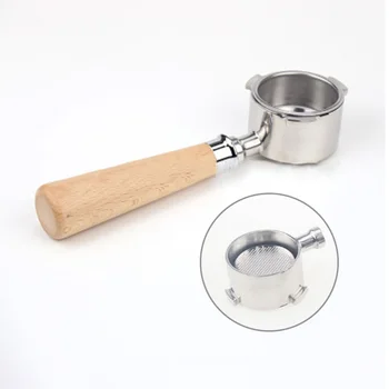 

51mm Making Coffee Portafilter Filter Basket For Delonghi ECO310/EC680/EC685 Coffee Funnel Wooden Handle Filter Holder