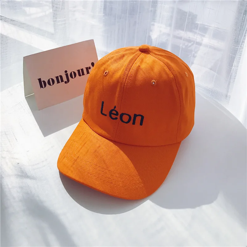 Snapback Hip Hop Baseball Cap High Street Embroidery Sun Hats Fluorescent green LEON High Quality Unisex Baseball Caps Orange (12)
