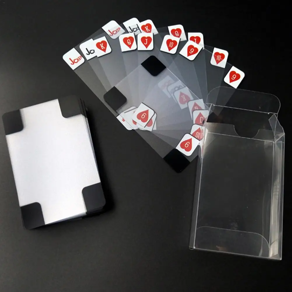 Пластиковая игральная карта необычный, прозрачный кристалл Водонепроницаемый карты для покера из ПВХ комплекты игра для всей семьи, игрушки, магический инструмент 5,7*8,7 см