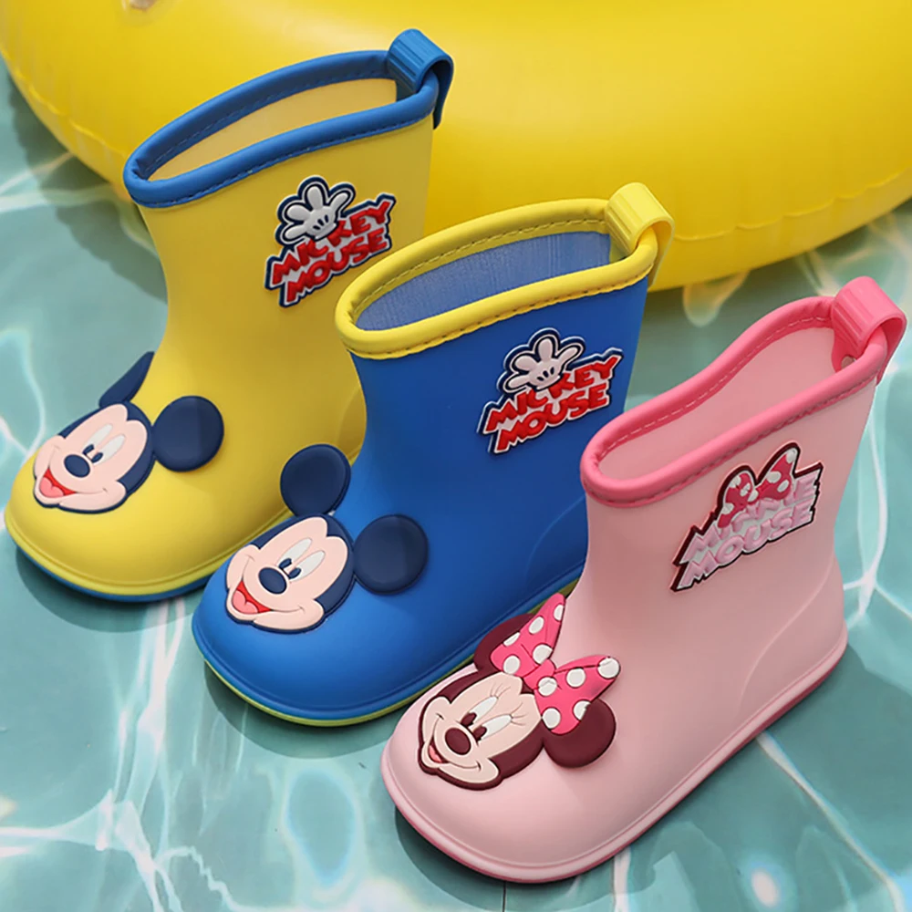 Disney Kids Cartoon Minnie Mickey Mouse Rain Boots Baby Children