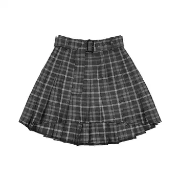 

Women Harajuku Japanese Pleated Skirt New Irregular Casual Skirt Women's Retro Plaid Skirt High Waist Skirt Autumn Summer 2020