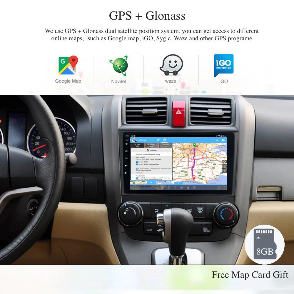 Android 9,0 2 Din gps для Honda CR-V CRV 2006 2007 2008 2009 2010 2011 автомобильный радиоприемник PX6 DSP ips HDMI 4 Гб+ 64 Гб RDS Wi-Fi USB карта