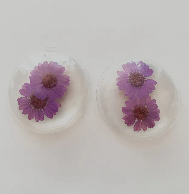 2 Pcs Ice Gel Eye Patch for Injuries Reusable Gel Cold Pack for Pain Relief Toothache Breastfeeding Tired Eyes Face Headaches flower 3