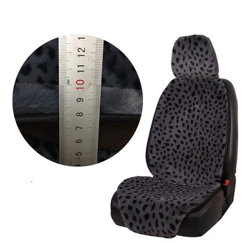 

Universal Plush Car Seat Cover Leopard Warm Faux Fur Auto Front Seat Cushion Pad Car Interior Protector In Winter