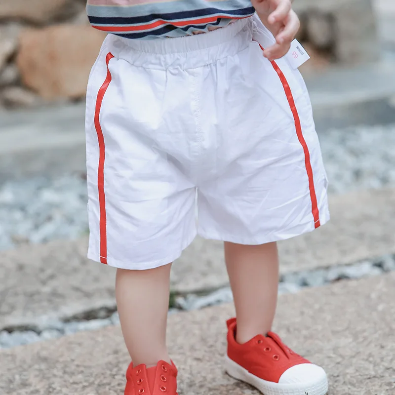 Летний Стиль детской одежды для мужчин и женщин; Детские хлопковые шорты в полоску; повседневные спортивные шорты для малышей
