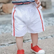 Летний Стиль детской одежды для мужчин и женщин; Детские хлопковые шорты в полоску; повседневные спортивные шорты для малышей