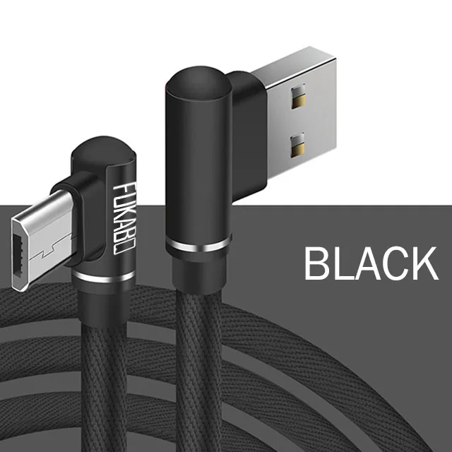 Кабель для быстрой зарядки для samsung Galaxy USB, кабель для huawei Honor, Xiaomi, Redmi, Android, кабель для мобильных телефонов, 3A - Color: Black