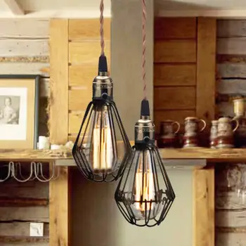 

Modern Nordic Retro Chandelier Loft Rustic Bird Cage Pendant Lamp Vintage Bird Cage Lamp For Restaurant Bedroom Promotion