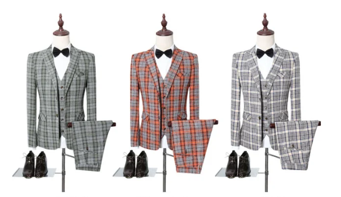 Классический мужской костюм s Slim Fit мужской костюм куртка и брюки с жилетом Размер s m L XL XXL XXXL 4XL 5XL мужские клетчатые костюмы